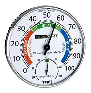 Thermomètre - hygromètre avec indication de la zone de confort en  hygrométrie